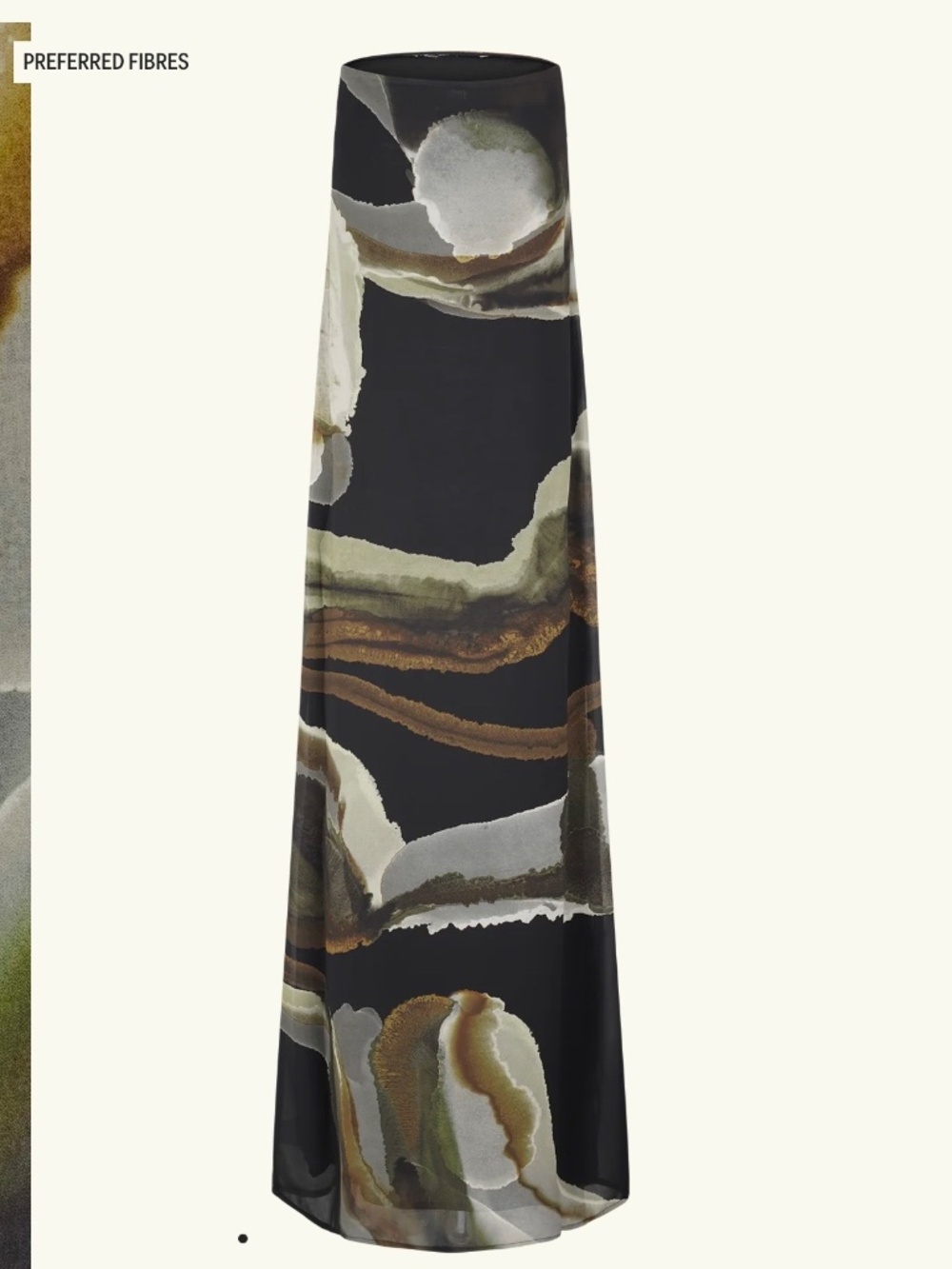 Meshki Amaya Strapless Chiffon Maxi Dress - Green Fluid Print - Picture 4 of 5